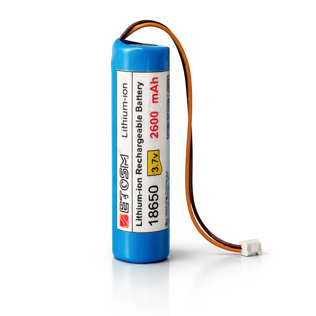 3.7V 2600mAh Li-ion 18650 Rechargeable Battery with  2-Pin JST XH 2.54mm Connector