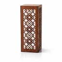 Geometric Lattice Wooden LED Table Lamp | Warm White Ambient Night Light for Bedroom & Living Room