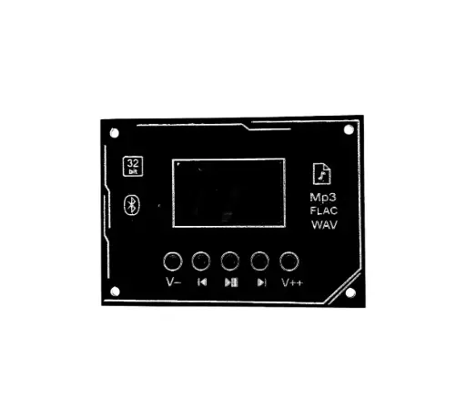 [SM0225] Hi-Fi Bluetooth Audio Receiver Board | 32-Bit Wireless Audio Module with Display, Volume Control, and External Antenna